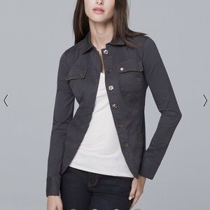 White House Black Market gray cotton jacket